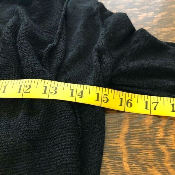 Margaret O’Leary Linen Blend Black One Button Cardigan Sweater - Picture 11 of 14